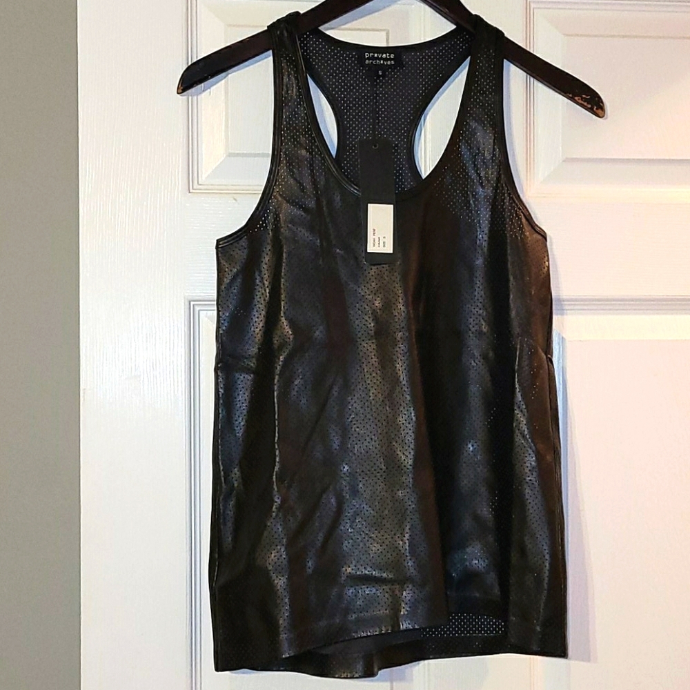 Private Archives by Forever 21 Faux Leather Tank